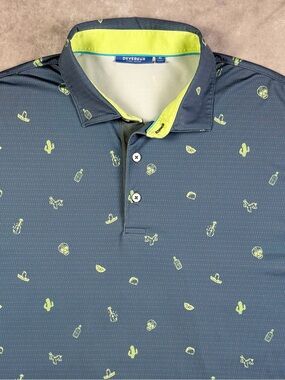 Devereux Men’s Navy Polo with Lime Accents